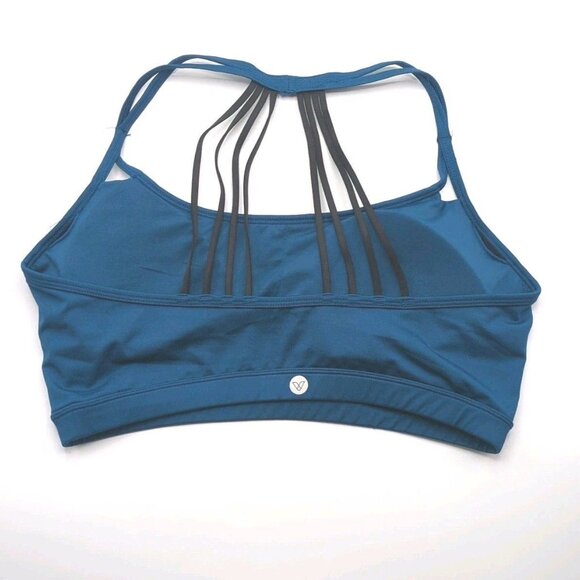 Livi Active Lane Bryant Sports Bra Unlined No Wire Blue Strappy Back Size 16 XL - Picture 9 of 9